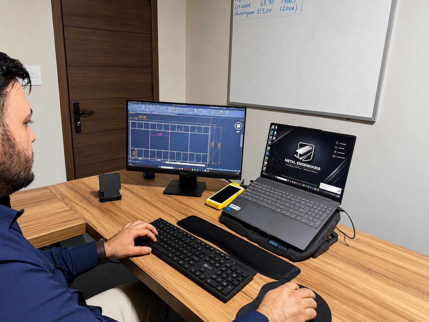 Desenvolvimento de projeto técnico da Metal Engenharia em computador